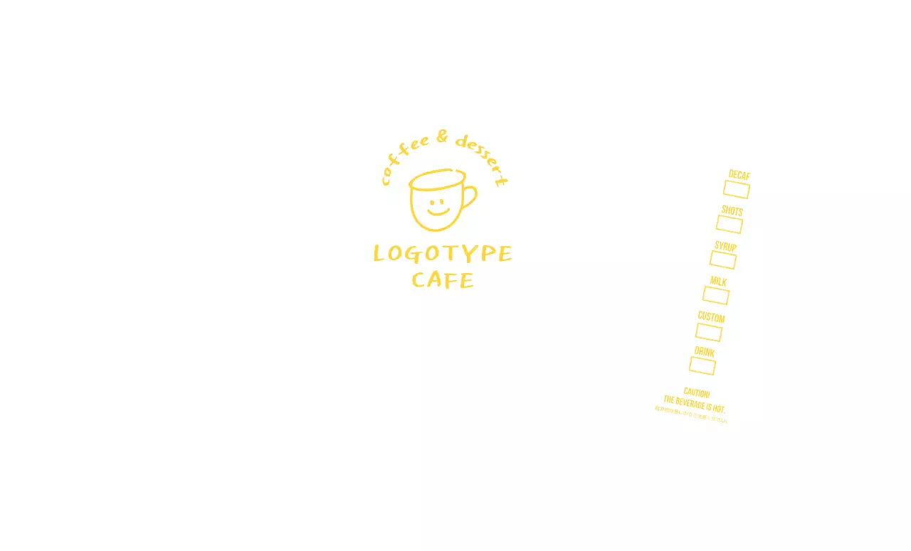 白 シンプル カフェ ロゴ