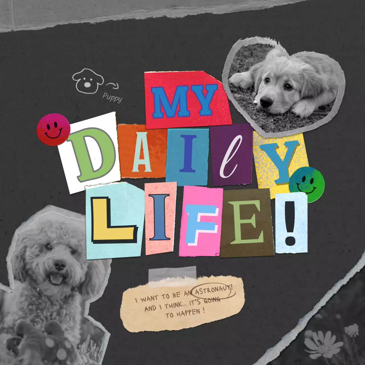 Colorful Playful Diary Storybook Social Media Post