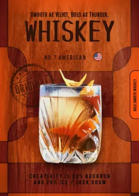 Brown Rustic Whiskey Promotion Poster