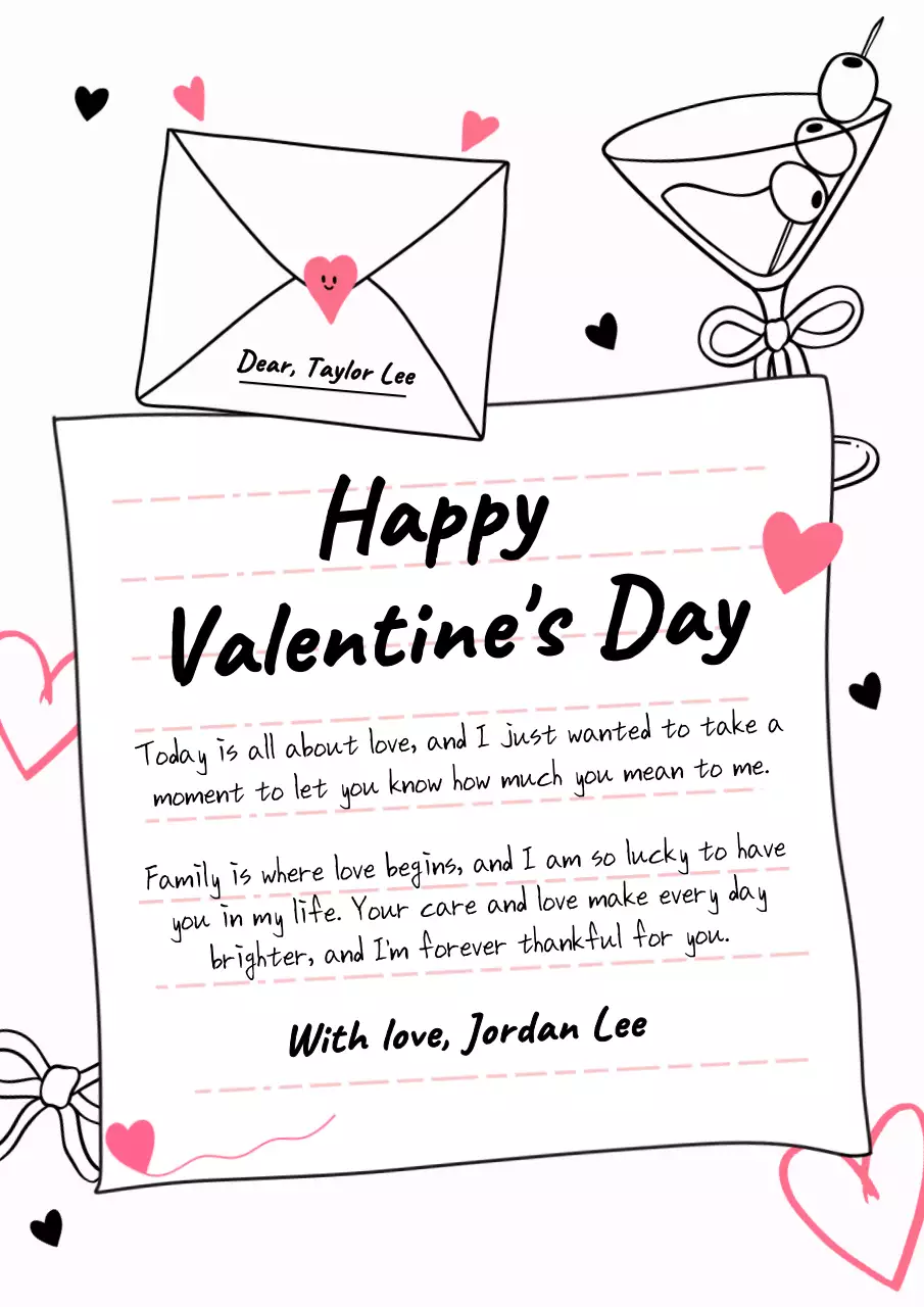 White SimpleValentines Love Letter Poster