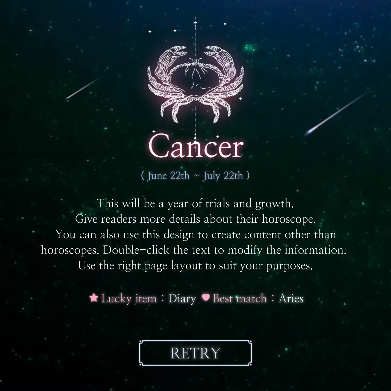 Black and blue night sky constellation horoscope concept