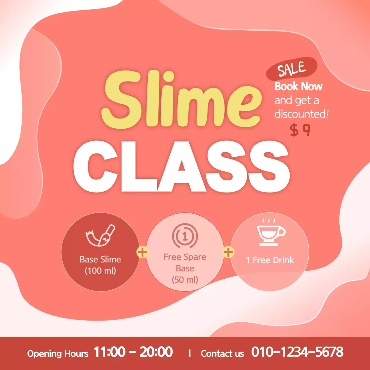 Coral Trendy Slime Class Instagram Post