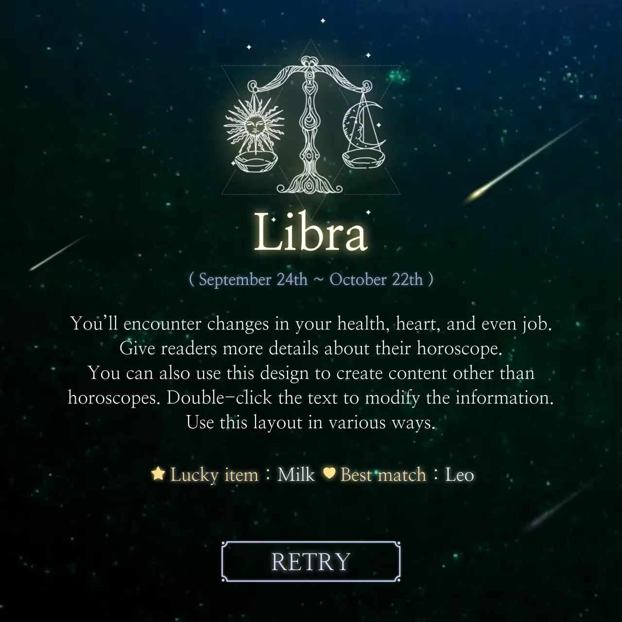 Black and blue night sky constellation horoscope concept