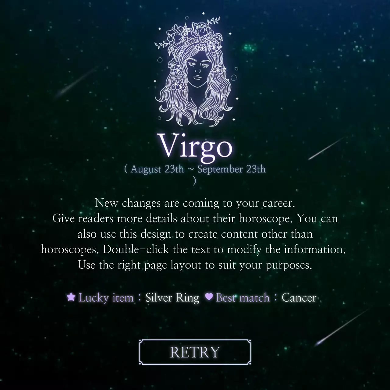 Black and blue night sky constellation horoscope concept