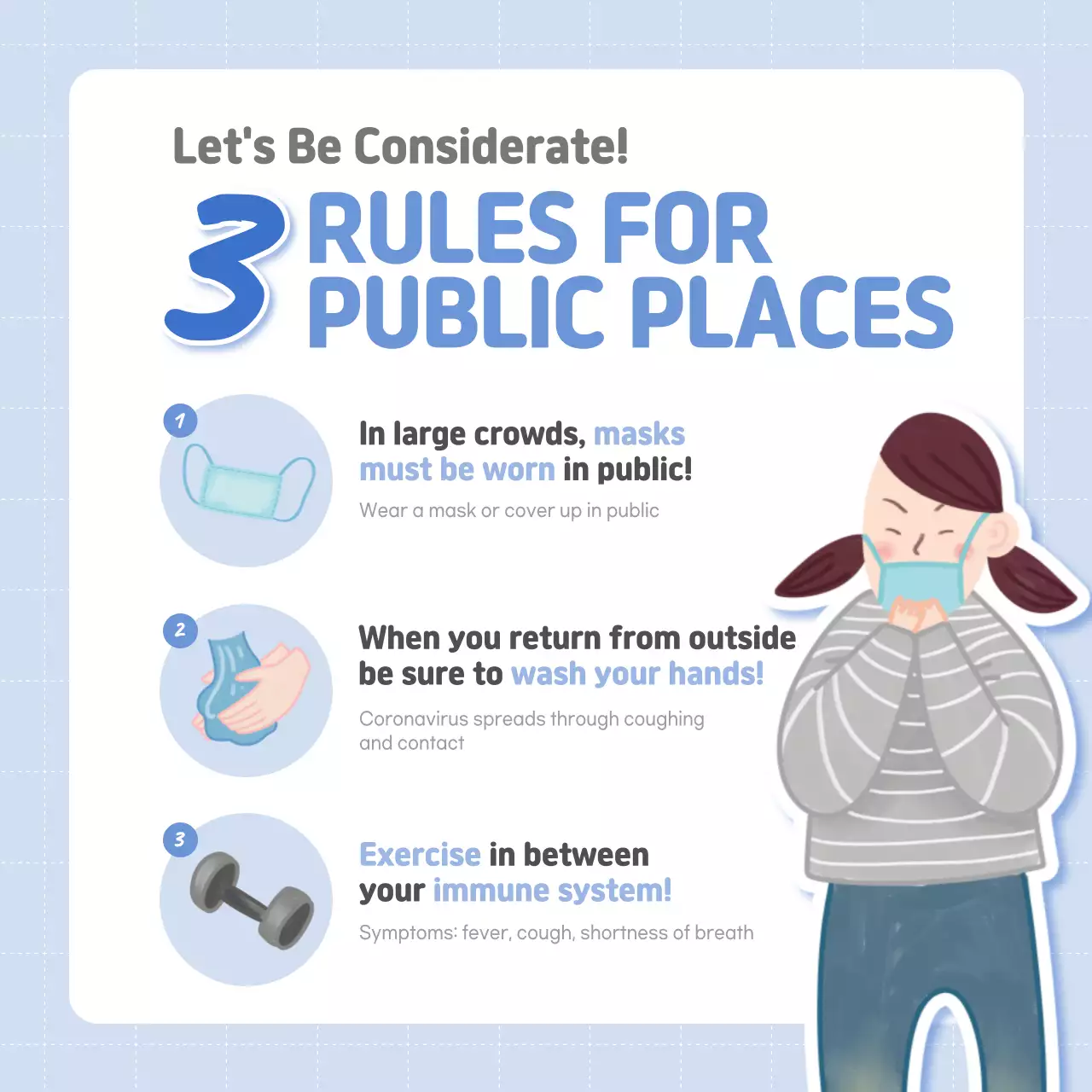 Blue Simple Health Guideline Instagram Post