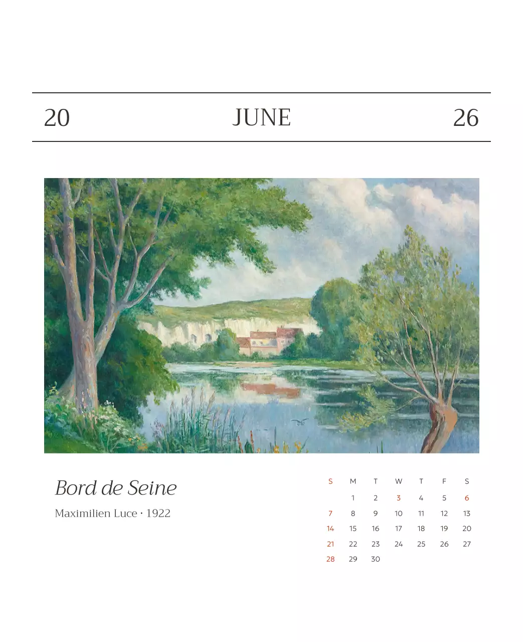 하늘색 명화 캘린더 달력