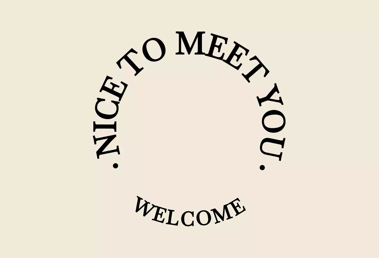 ベージュ シンプル ウェルカム メッセージ