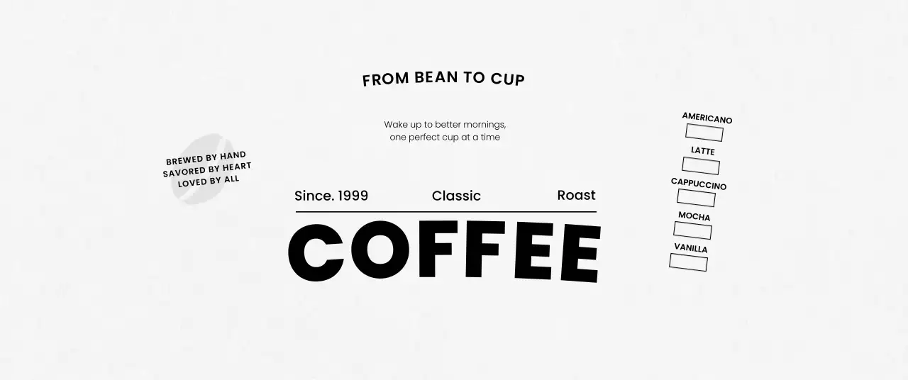 검정 심플 커피 광고