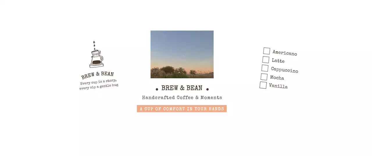 베이지 심플 커피 메뉴판