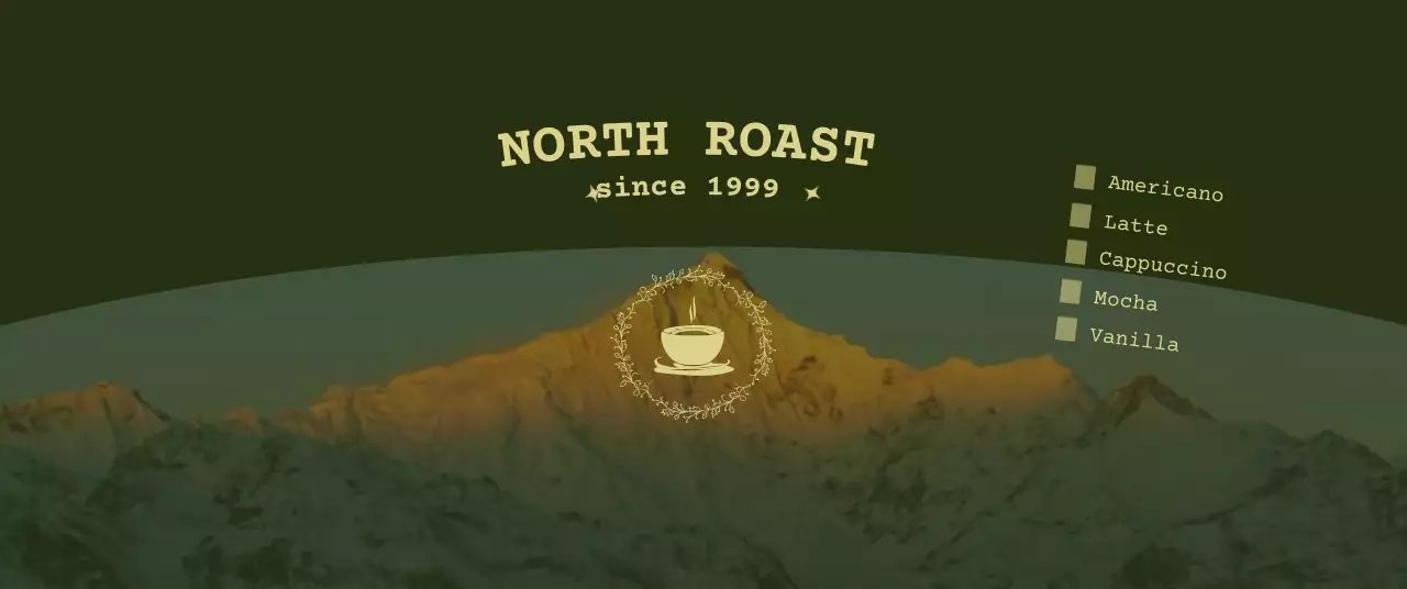 카키 빈티지 커피 광고