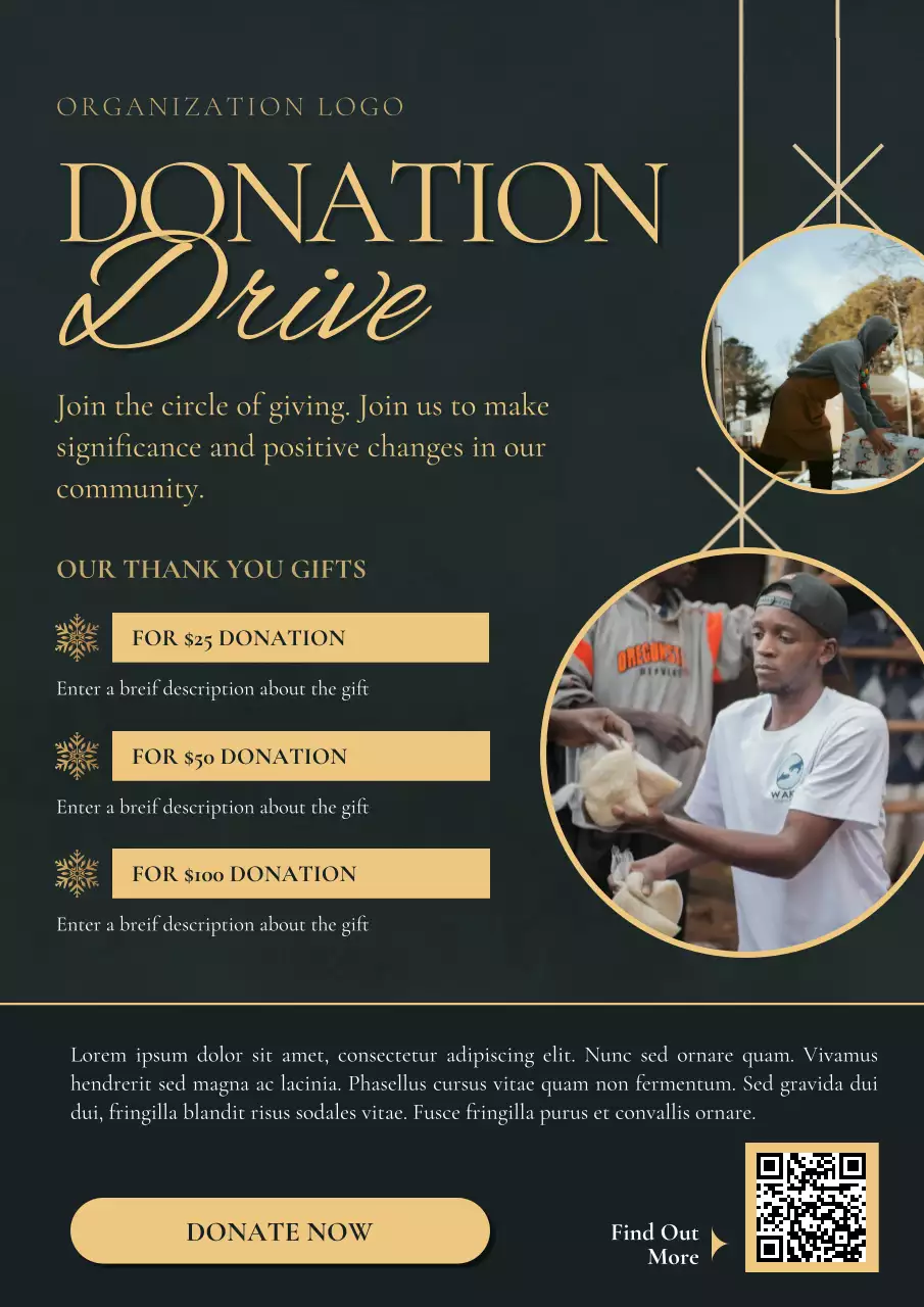 Green Blue Modern Donation Promotion Poster