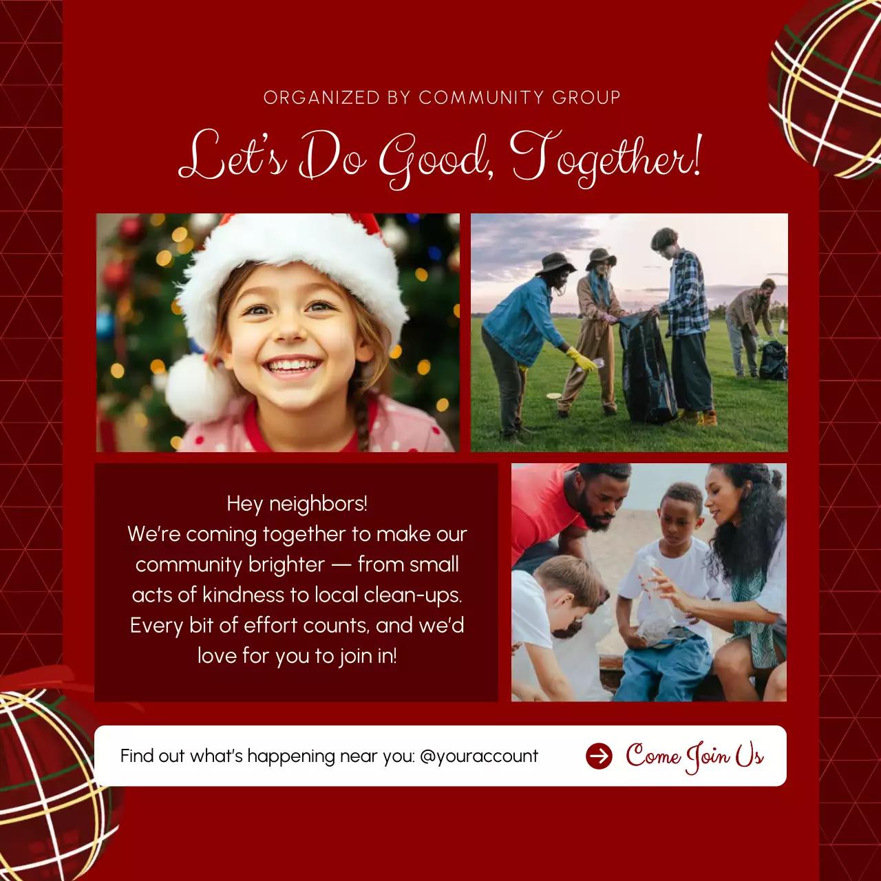 Red Festive Community Participation Announcement