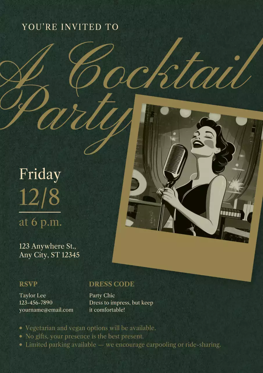 Christmas Cocktail Party Invitation Web Poster