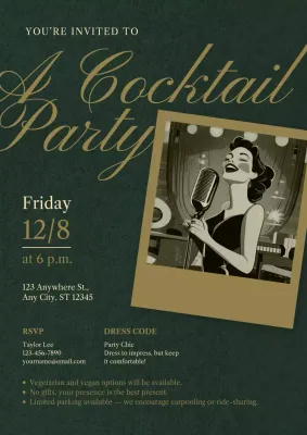 Christmas Cocktail Party Invitation Web Poster