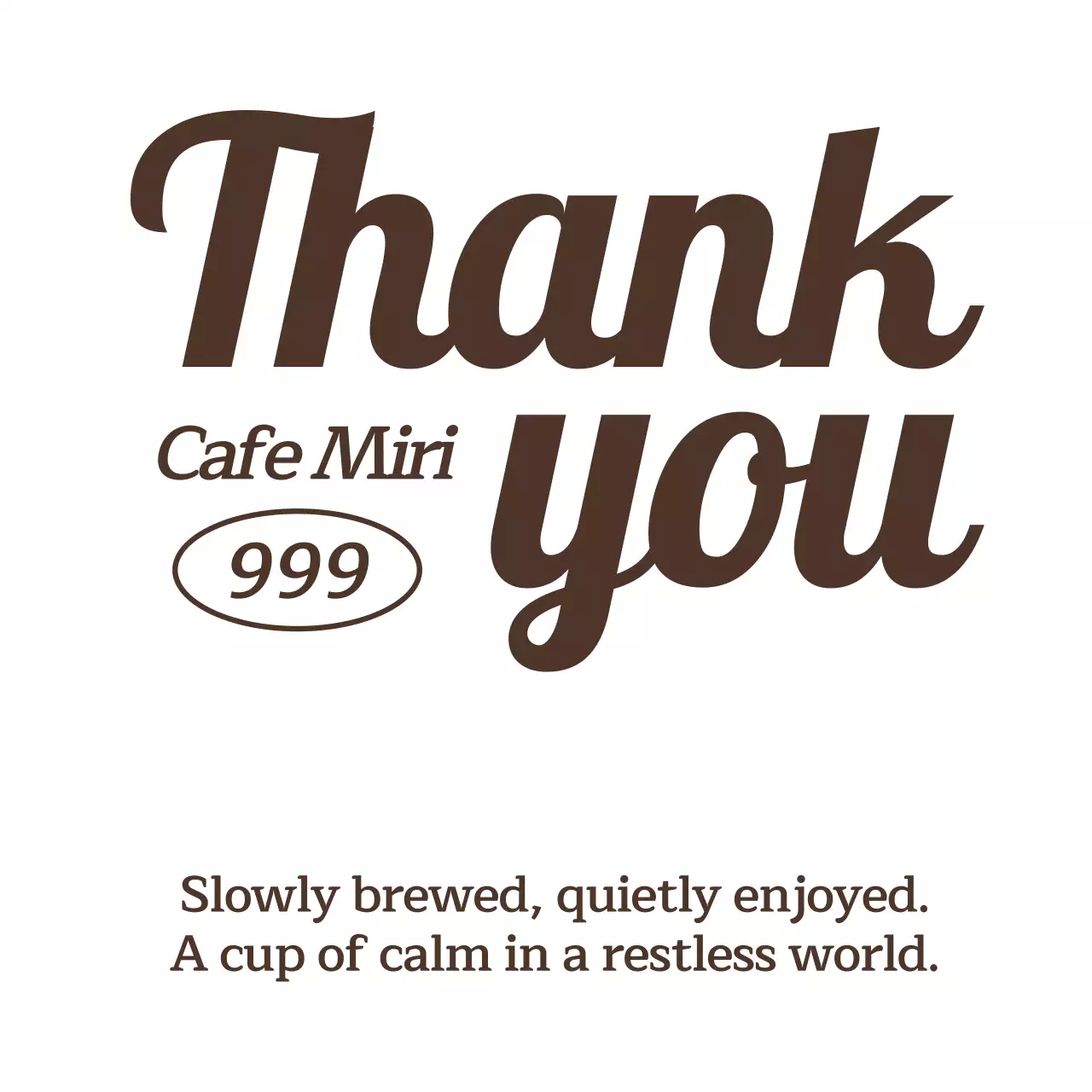 茶色 シンプル カフェ ロゴ サンキュー