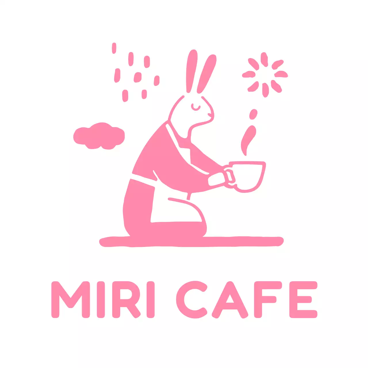 ピンク かわいい カフェ イラストロゴ