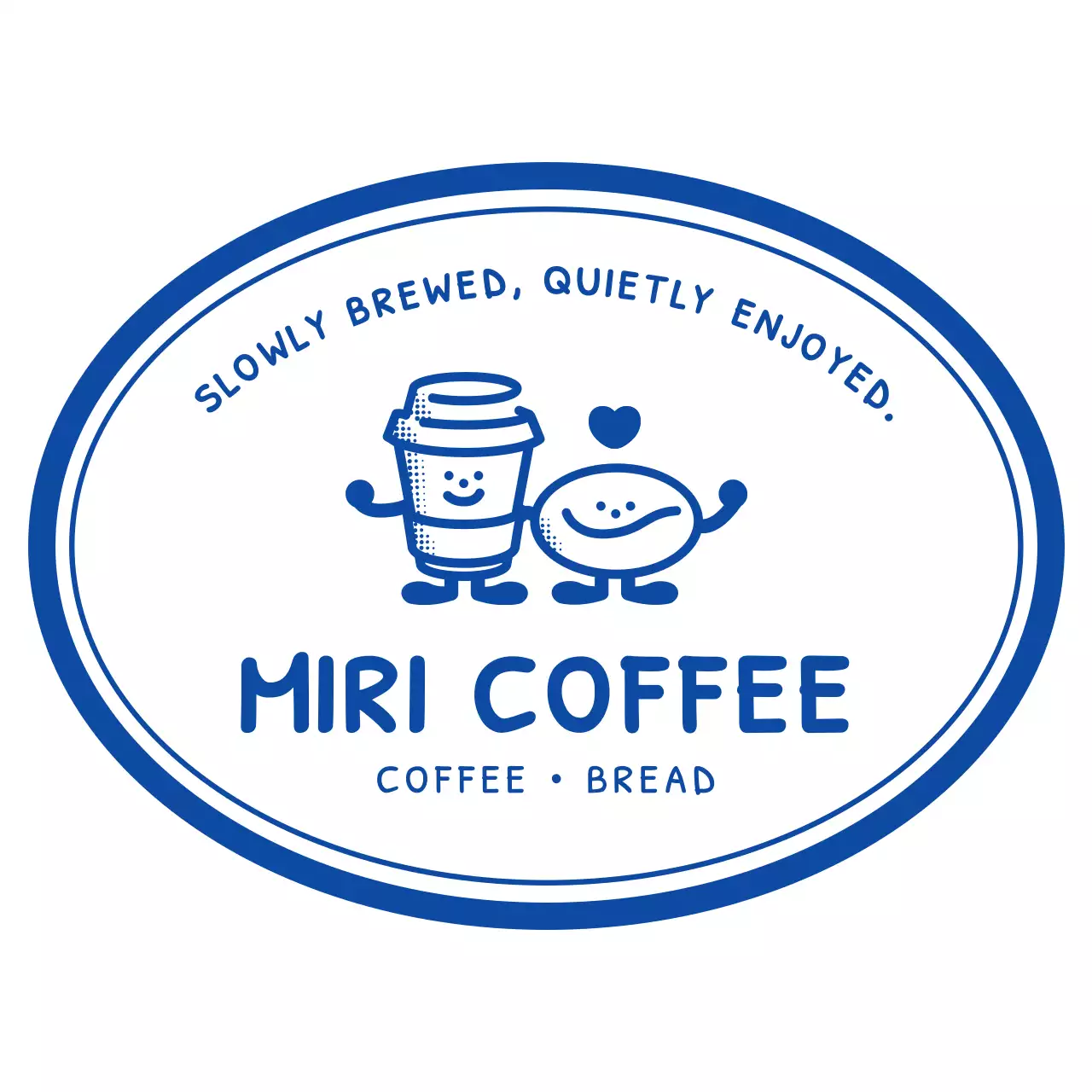 青 かわいい カフェ シンボルロゴ