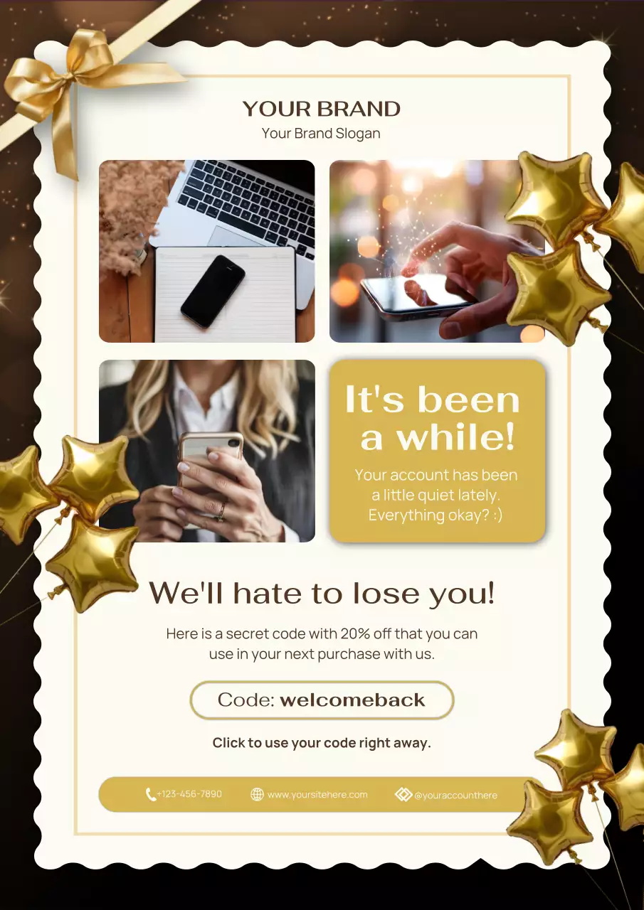 Gold Elegant New Year Promotion Poster