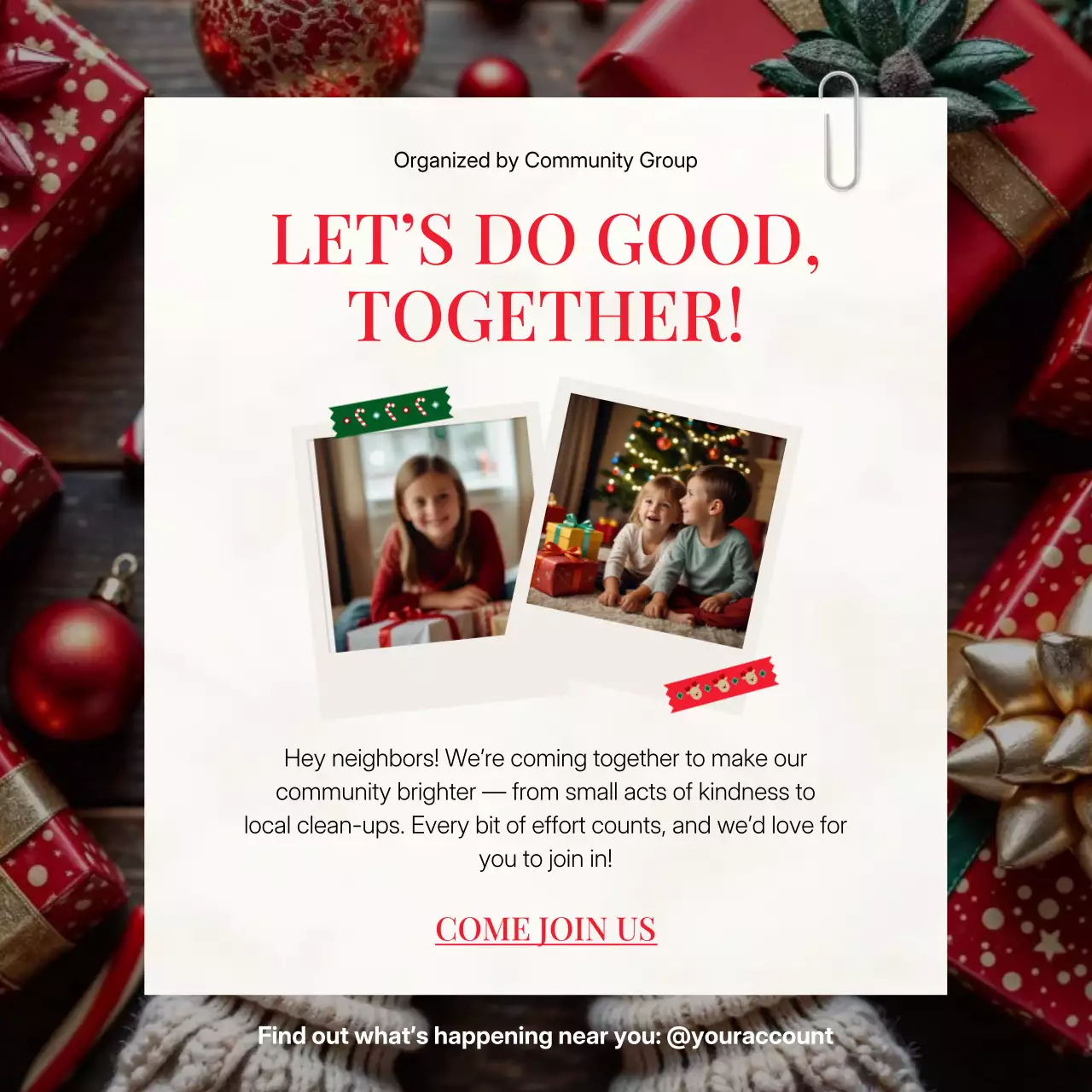 Red Festive Community Participation Announcement