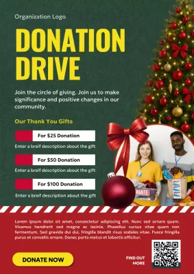 Green Festive Charity Promotion Poster