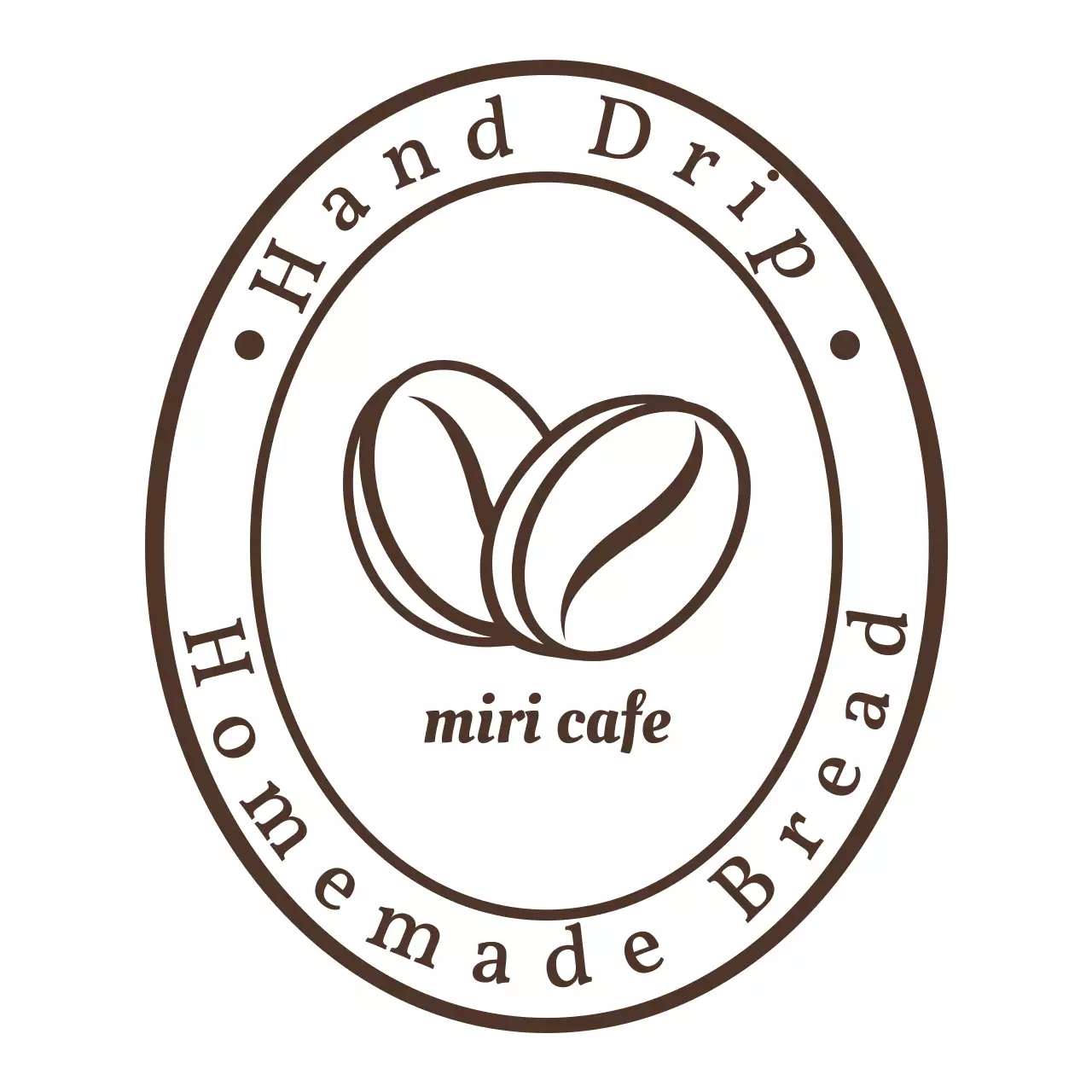 茶色 シンプル カフェ ロゴ シンボルロゴ