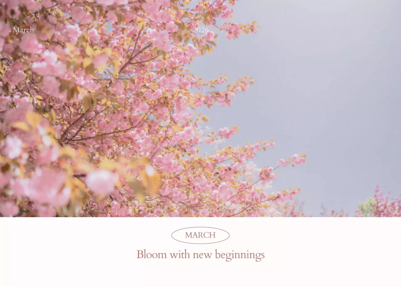 흰색 심플 캘린더 달력