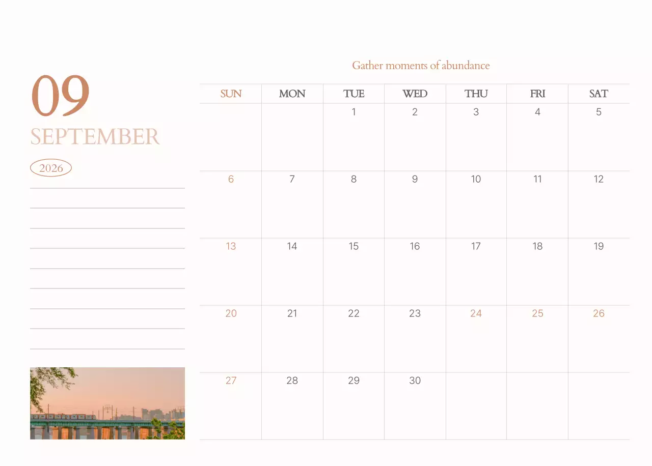 흰색 심플 캘린더 달력