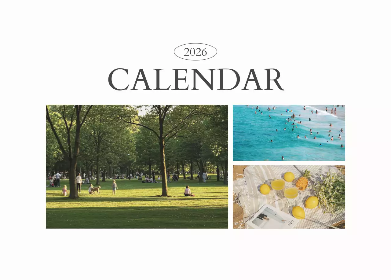 흰색 심플 캘린더 달력