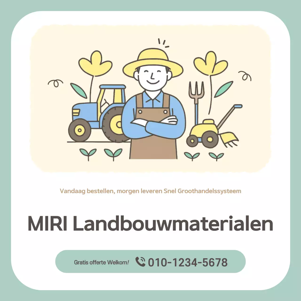 Advertentie voor munteenvoudige landbouw
