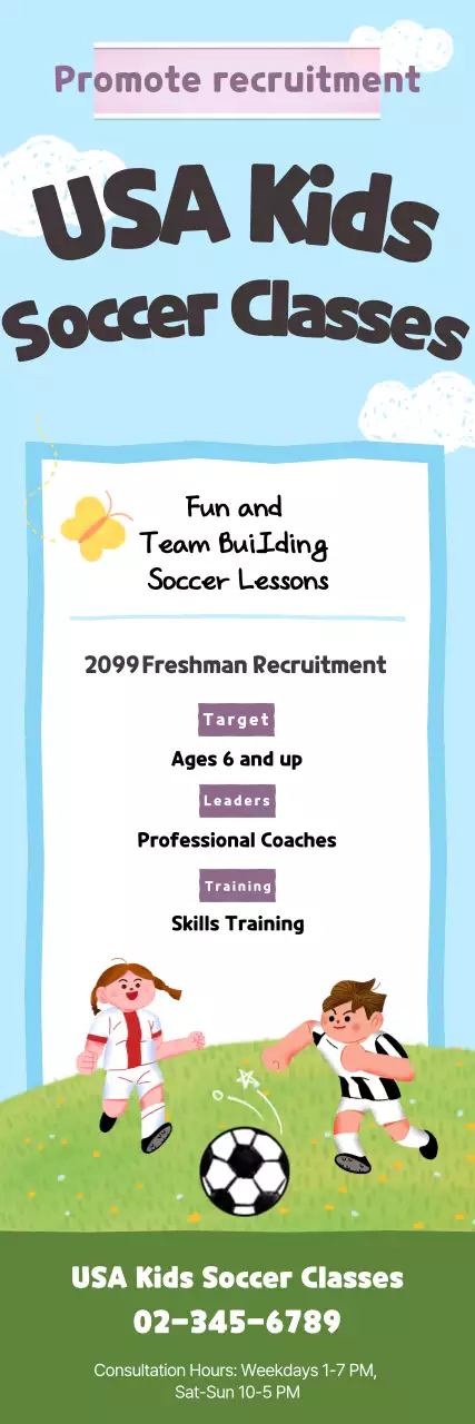 Recrutamento de futebol fofo azul celeste