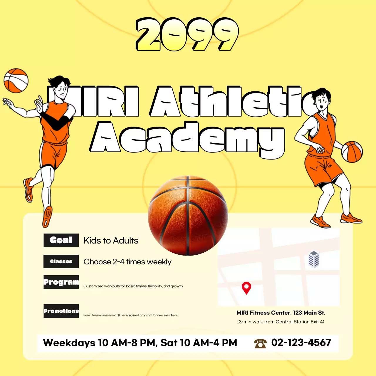 Iklan Akademi Atletik Retro Kuning