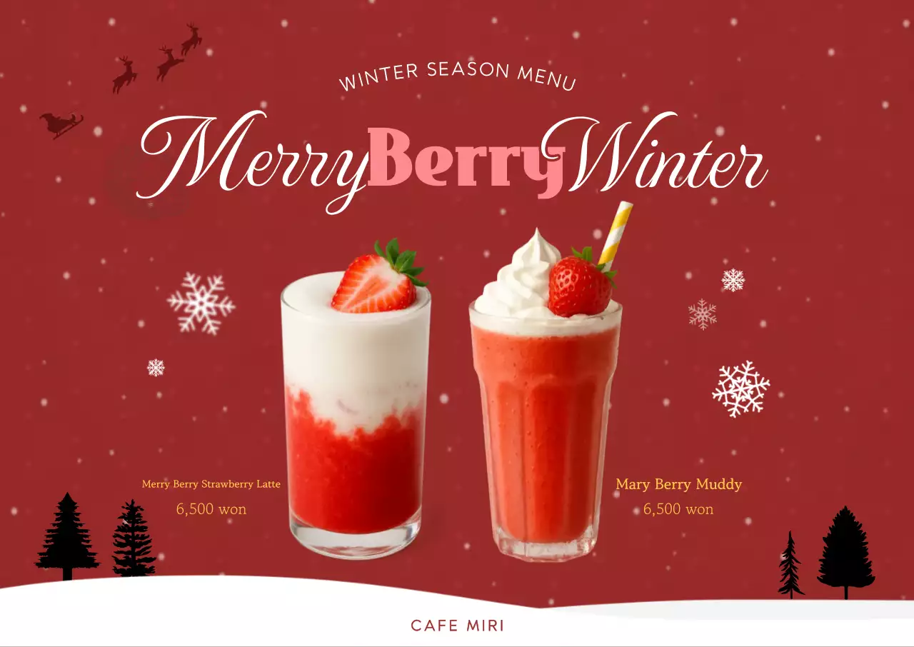 Promoção de Menu de Inverno Simples e Vermelho