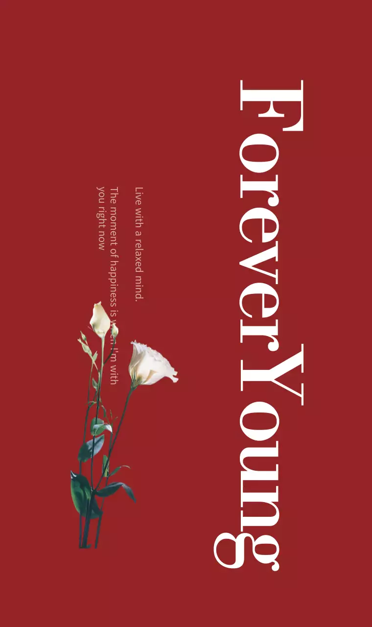 고급스러운 폰트와 꽃 사진의 레드 컨셉 디자인