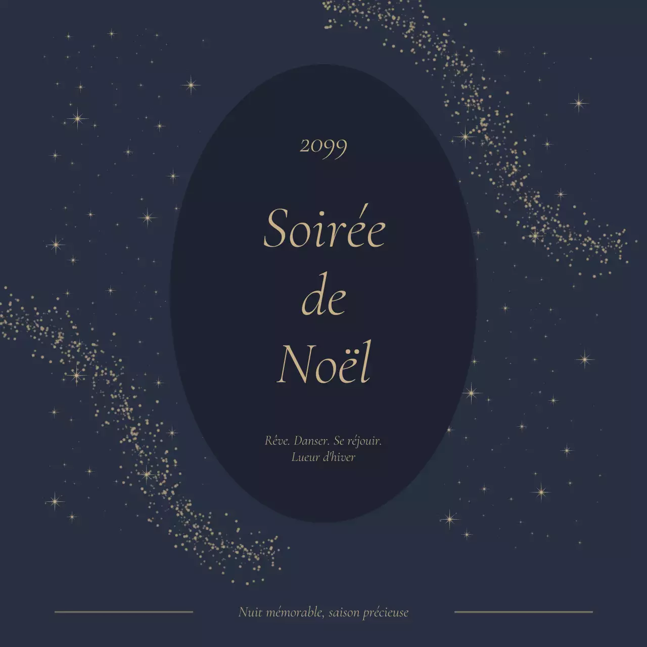 Invitation élégante bleu marine pour une fête