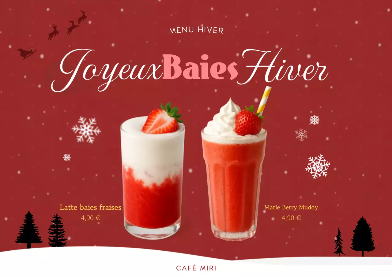 Promotion du menu d'hiver Red Simple
