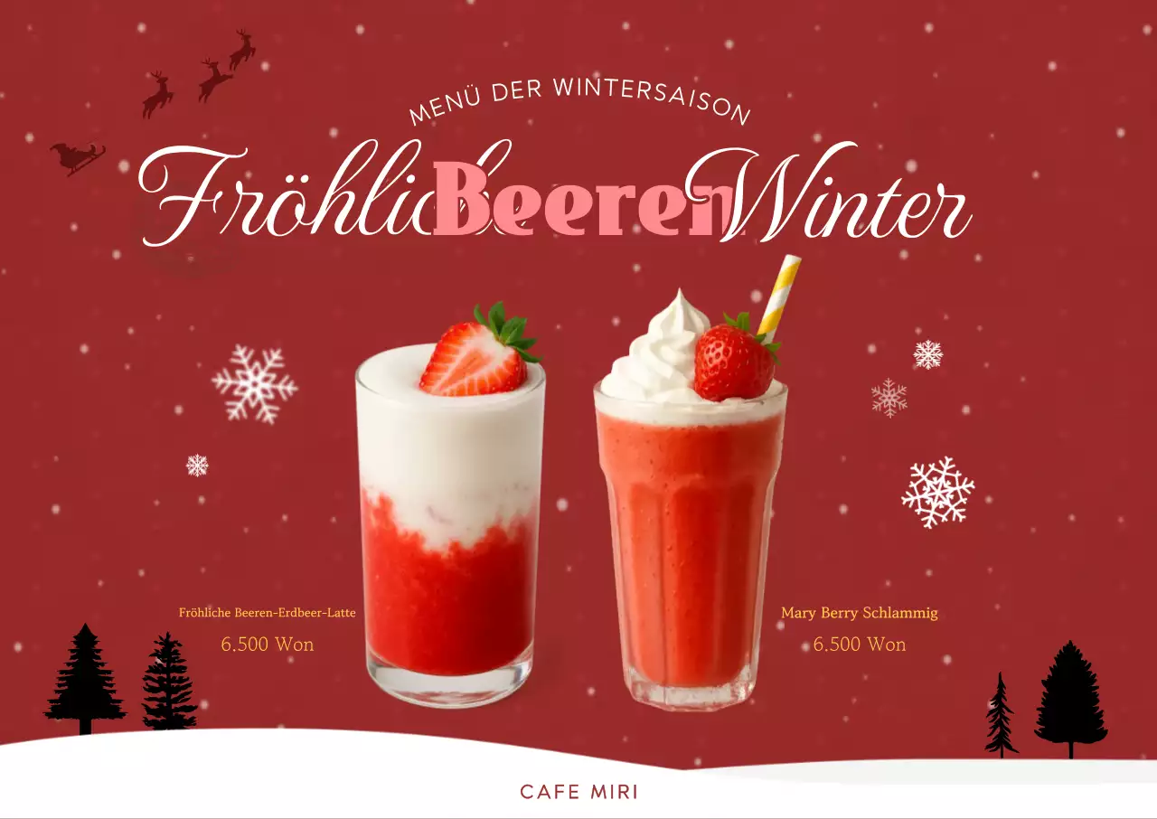 Rotes einfaches Wintermenü-Angebot