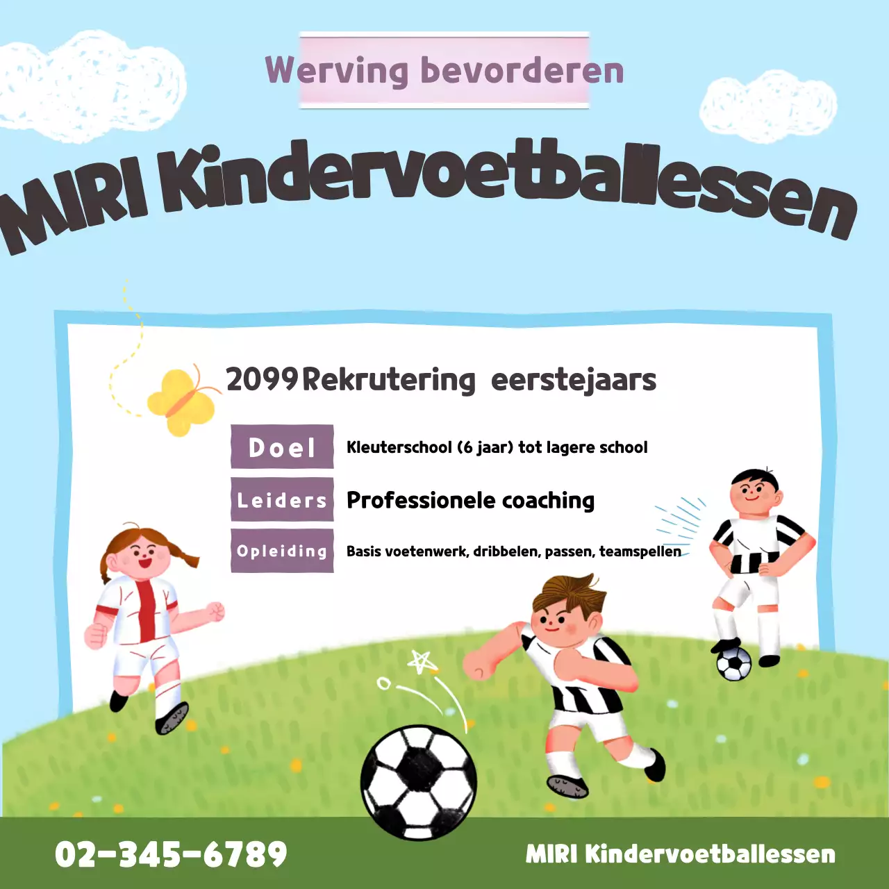 Sky Blue Cute Soccer Recruitment