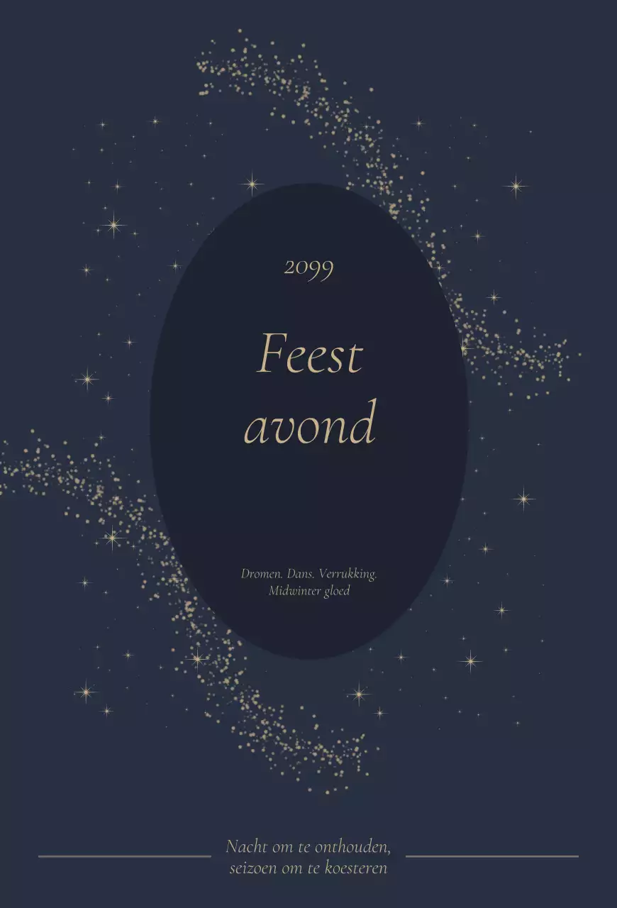 Marineblauwe elegante feestuitnodiging