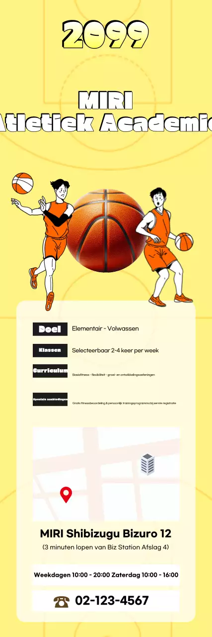 Gele Retro Athletic Academy-advertentie