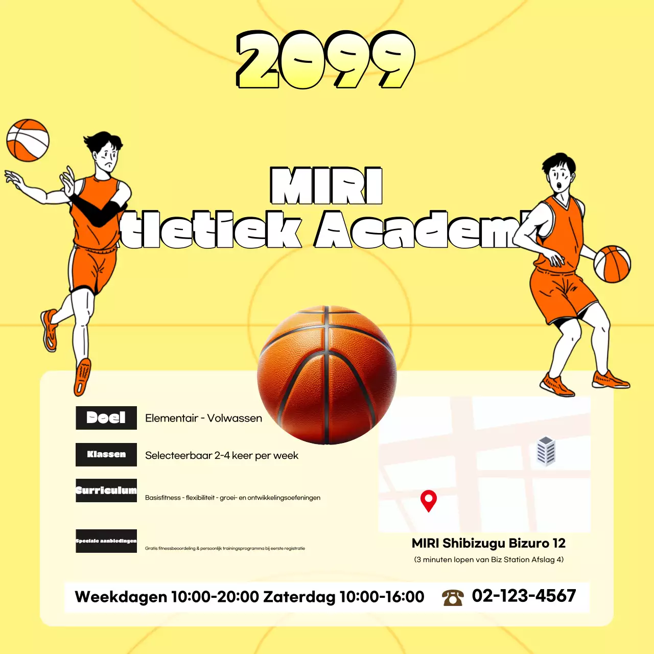 Gele Retro Athletic Academy-advertentie