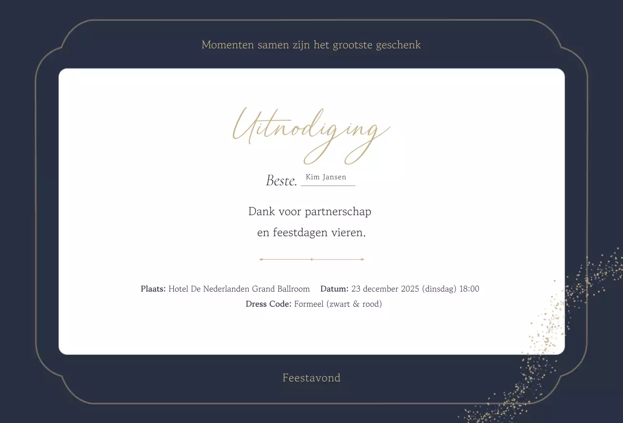 Marineblauwe elegante feestuitnodiging