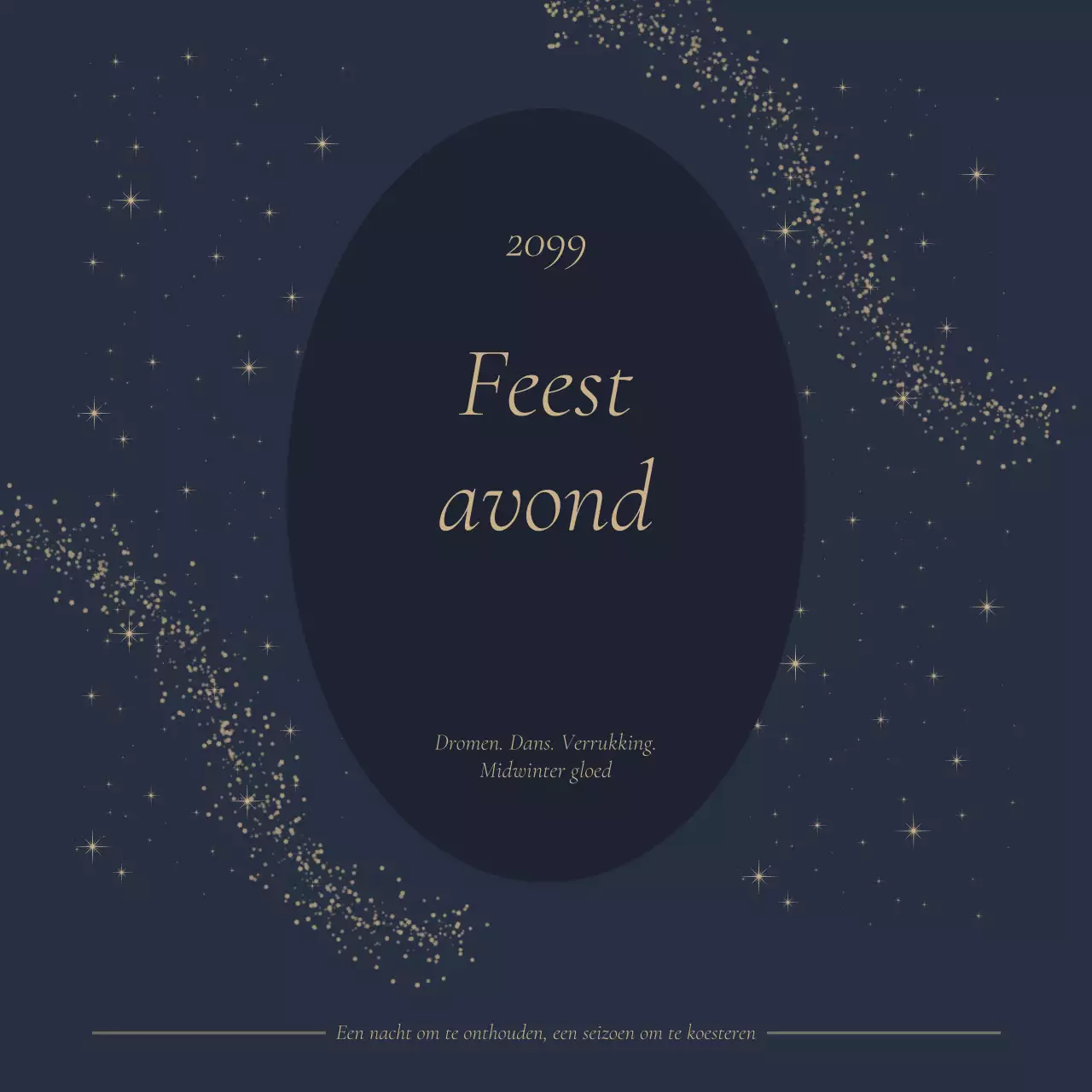 Marineblauwe elegante feestuitnodiging