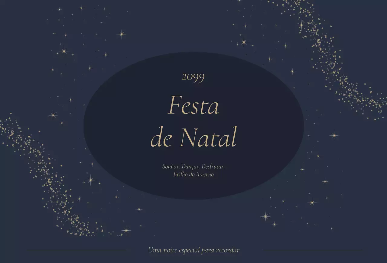 Convite elegante para festa em azul marinho