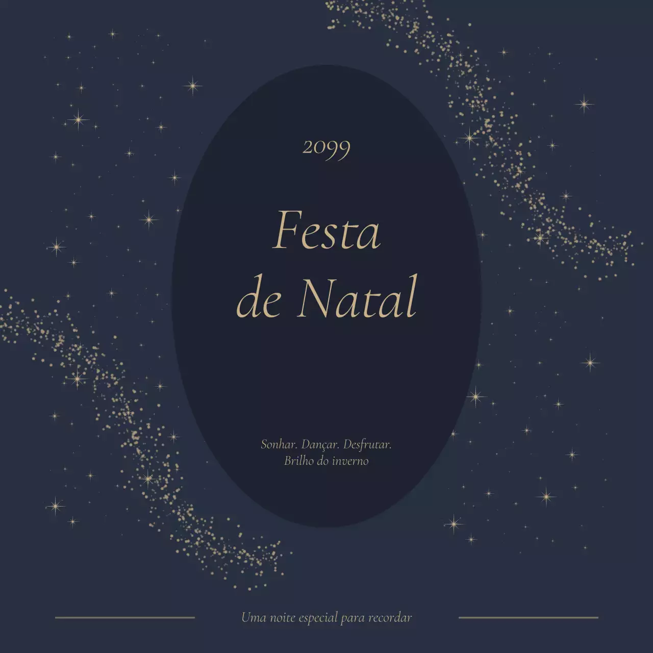 Convite elegante para festa em azul marinho