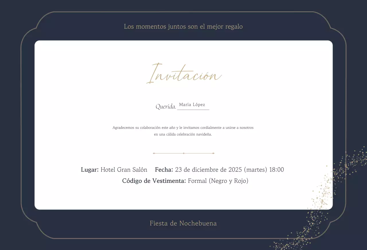 Invitación elegante azul marino para fiesta