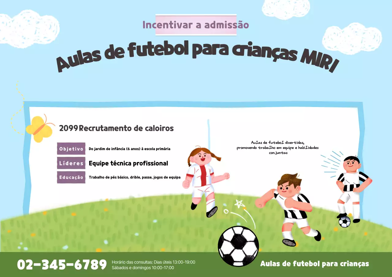 Recrutamento de futebol fofo azul celeste