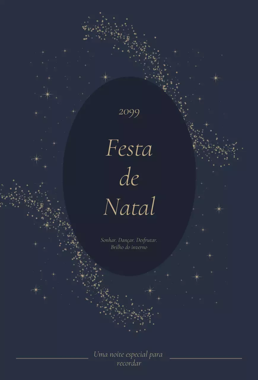 Convite elegante para festa em azul marinho