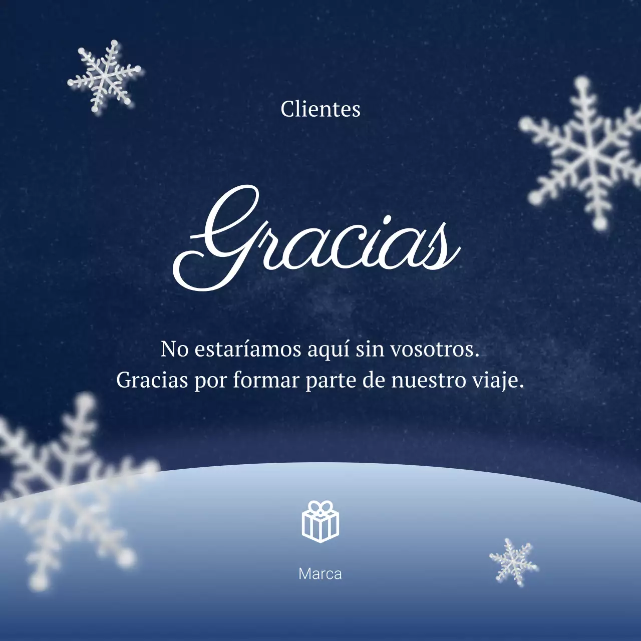 Tarjeta de felicitación de Año Nuevo minimalista clásica azul y blanca para redes sociales