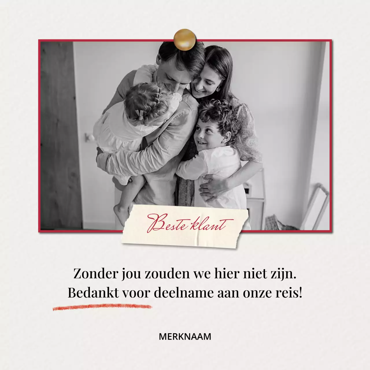 Wit en rood minimalistisch nieuwjaarsgroet social media vierkant