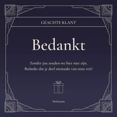 Blauwe en beige decoratieve kunst nieuwjaarsgroet social media vierkant